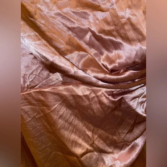 BIRDY GREY Catherine Dress Shiny Satin Desert Rose Size Large - Picture 5 of 9